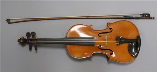 A French violin supplied by Antoine Curtil, Paris, c.1900-10,